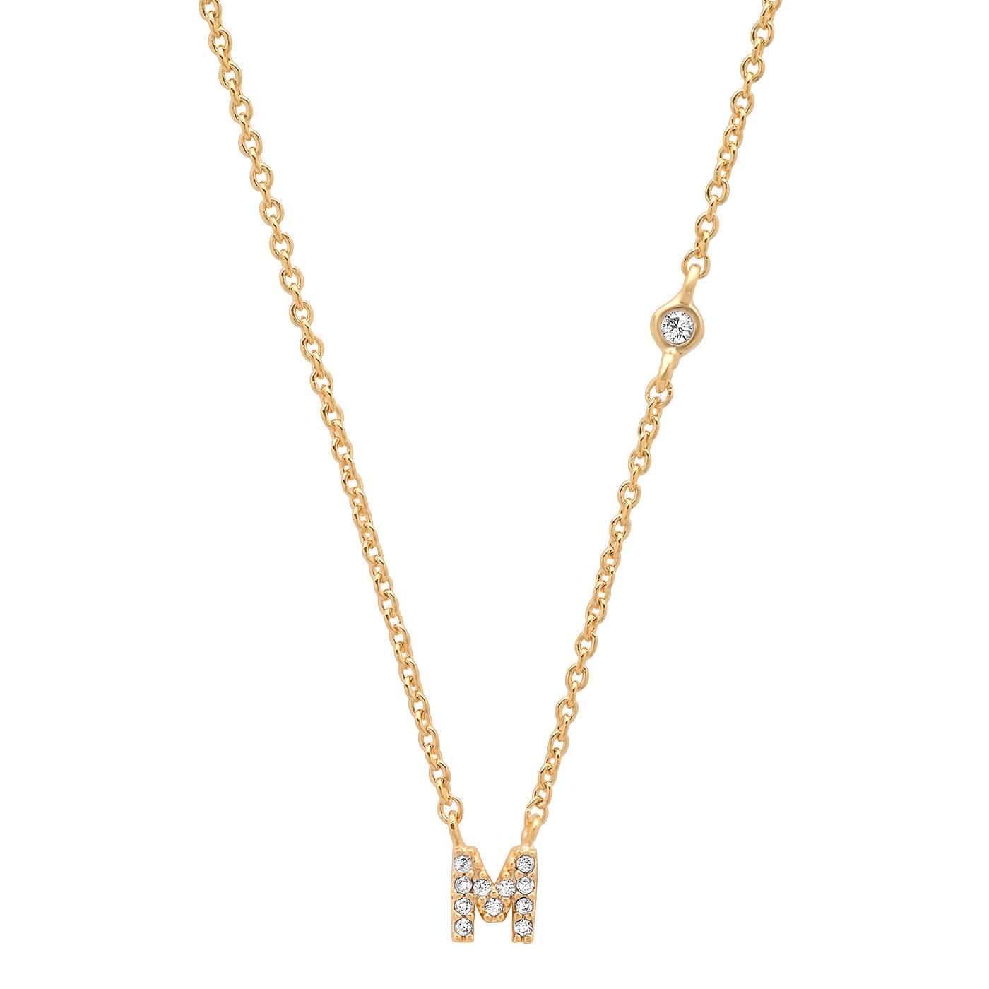 TAI JEWELRY Necklace Gold / M CZ Initial Necklace