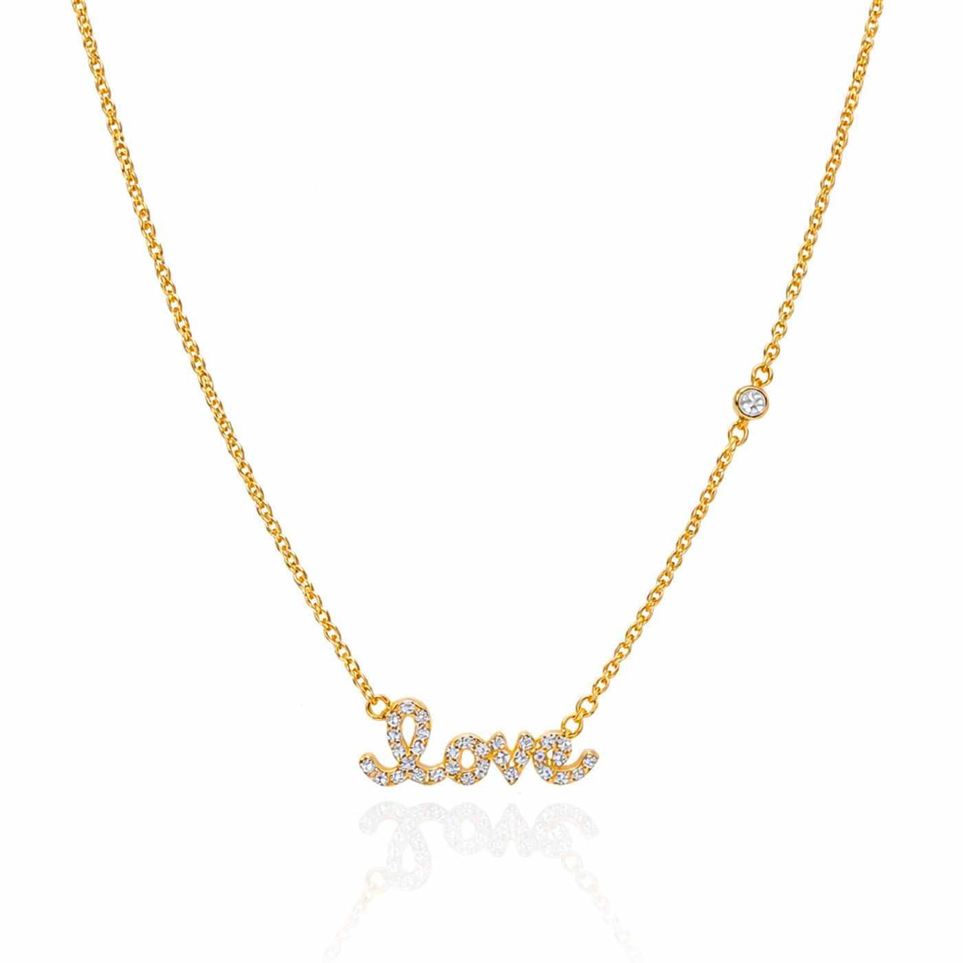 TAI JEWELRY Necklace Gold CZ Love Pendant Necklace