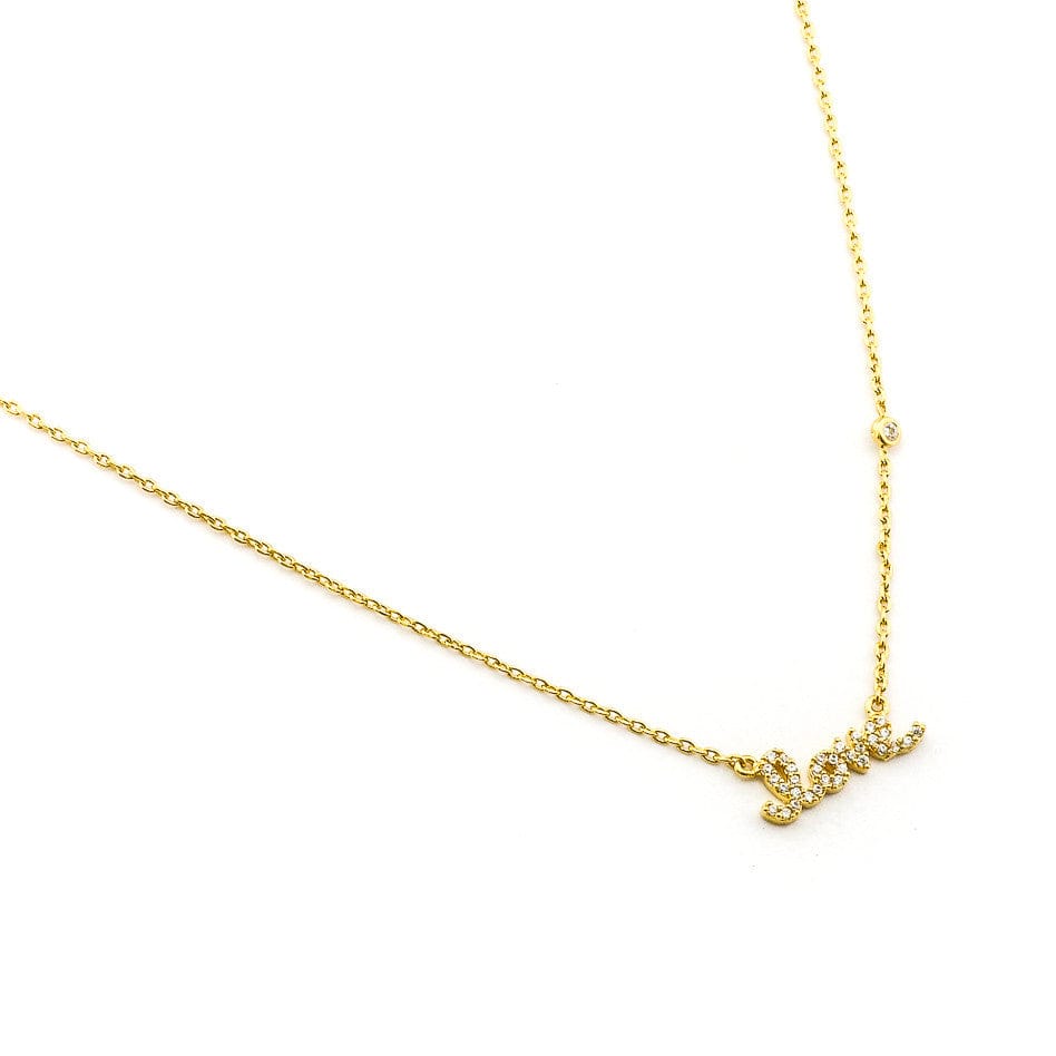 TAI JEWELRY Necklace Gold CZ Love Pendant Necklace