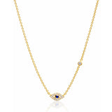 TAI JEWELRY Necklace Gold CZ Mini Evil Eye Pendant Necklace