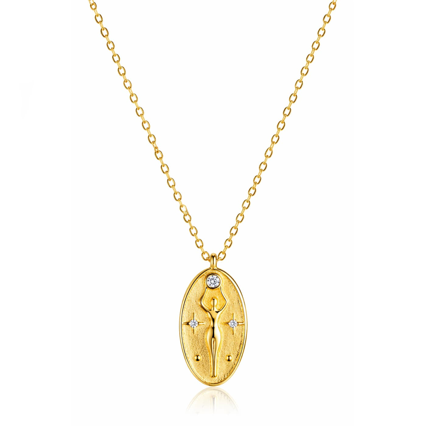 TAI JEWELRY Necklace CZ Pendant Necklace (17x9mm)