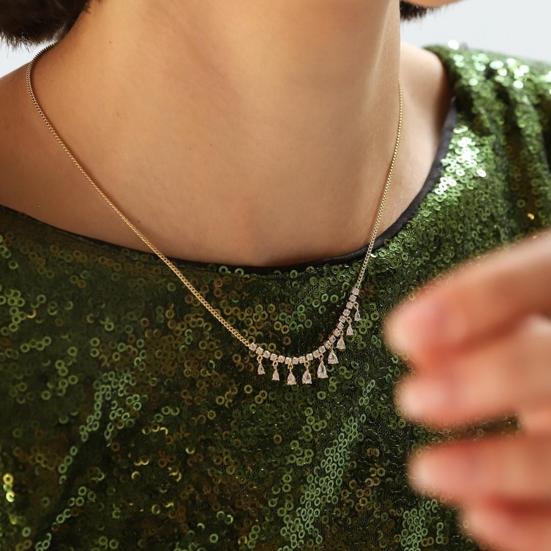 TAI JEWELRY Necklace Dangling CZ Bib Necklace