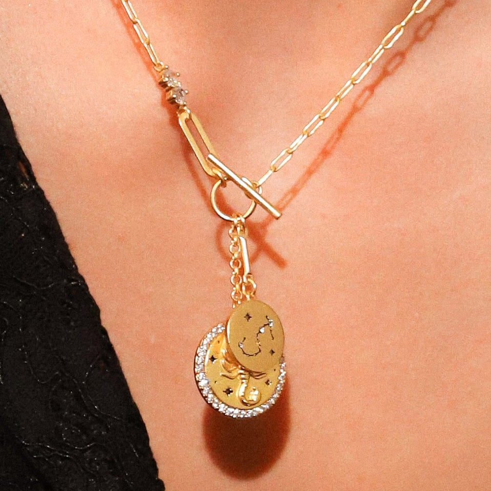 TAI JEWELRY | Double Coin Zodiac Necklace | Necklace |