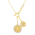 TAI JEWELRY Necklace Cancer Double Coin Pendant Zodiac And Constellation Necklace