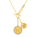 TAI JEWELRY Necklace Virgo Double Coin Pendant Zodiac And Constellation Necklace