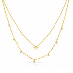 TAI JEWELRY Necklace Gold Double Layer Starburst Necklace