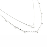 TAI JEWELRY Necklace Silver Double Layer Starburst Necklace