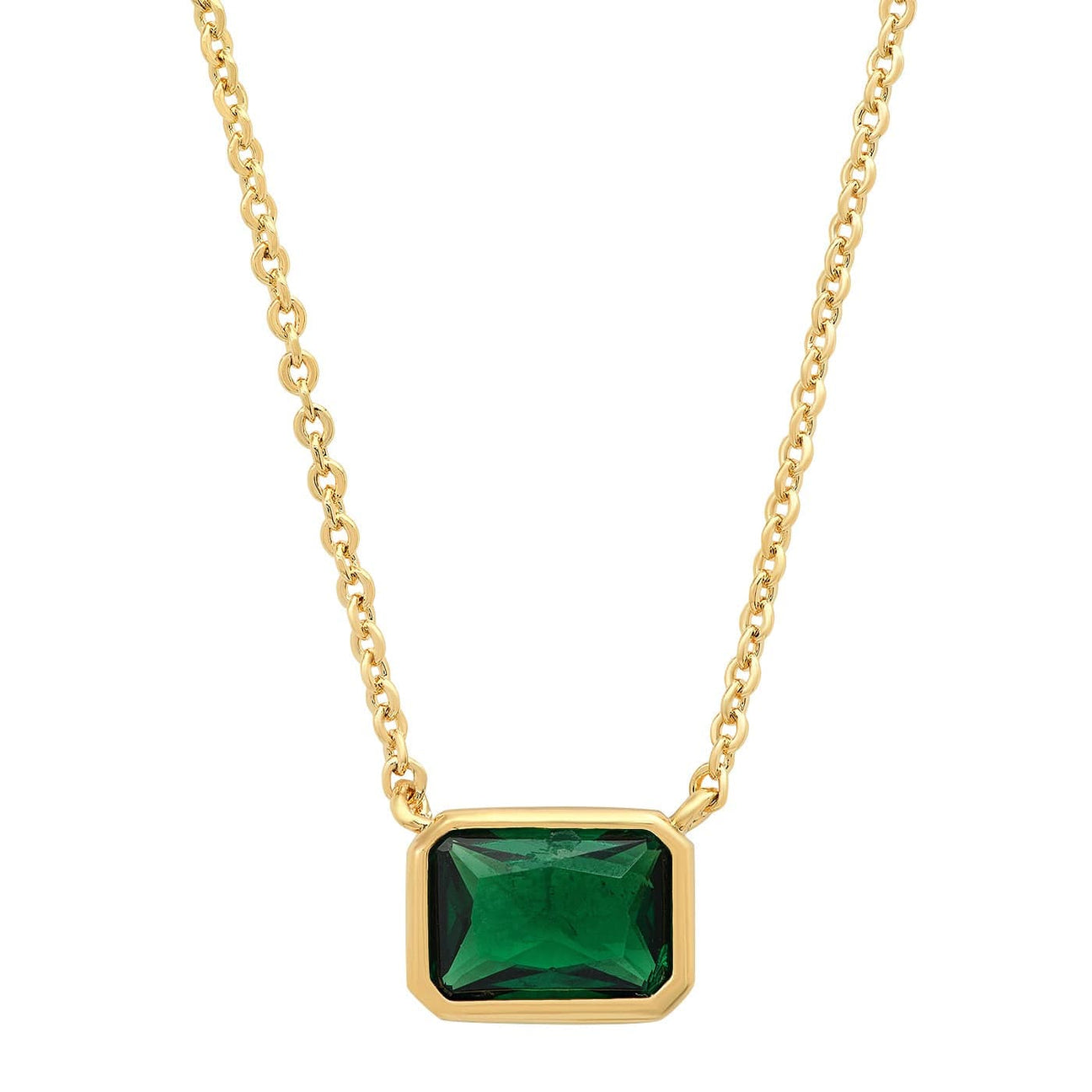 East West Bezel Center Stone Necklace – TAI JEWELRY