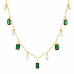TAI JEWELRY Necklace Emerald And Cz Dangle Necklace