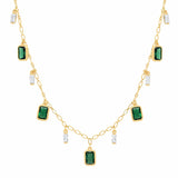 TAI JEWELRY Necklace Emerald And Cz Dangle Necklace