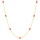 TAI JEWELRY Necklace Red Enamel Bead Chain