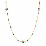 TAI JEWELRY Necklace Grey Enamel Beaded Evil Eye Necklace