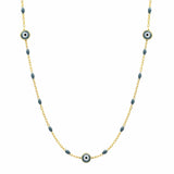 TAI JEWELRY Necklace Grey Enamel Beaded Evil Eye Necklace