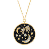 TAI JEWELRY Necklace Enamel Galaxy Coin Necklace