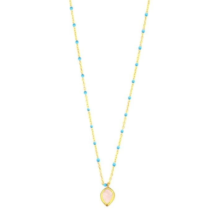TAI JEWELRY Necklace Enamel Necklace With Stone Charm