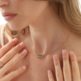 TAI JEWELRY Necklace Evil Eye Pendant With Baguettes