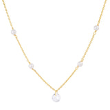 TAI JEWELRY Necklace Floating Pearl & CZ Necklace