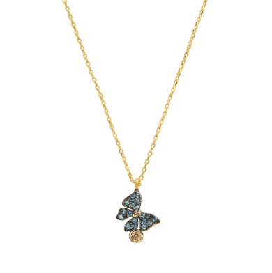 TAI JEWELRY Necklace Glittering Butterfly Pendant Necklace