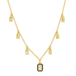 TAI JEWELRY Necklace Gold Baguette Dangle Necklace