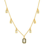 TAI JEWELRY Necklace Gold Baguette Dangle Necklace