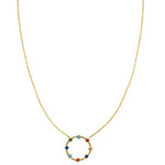 TAI JEWELRY Necklace Gold Circle Necklace With 8 Stone Accents