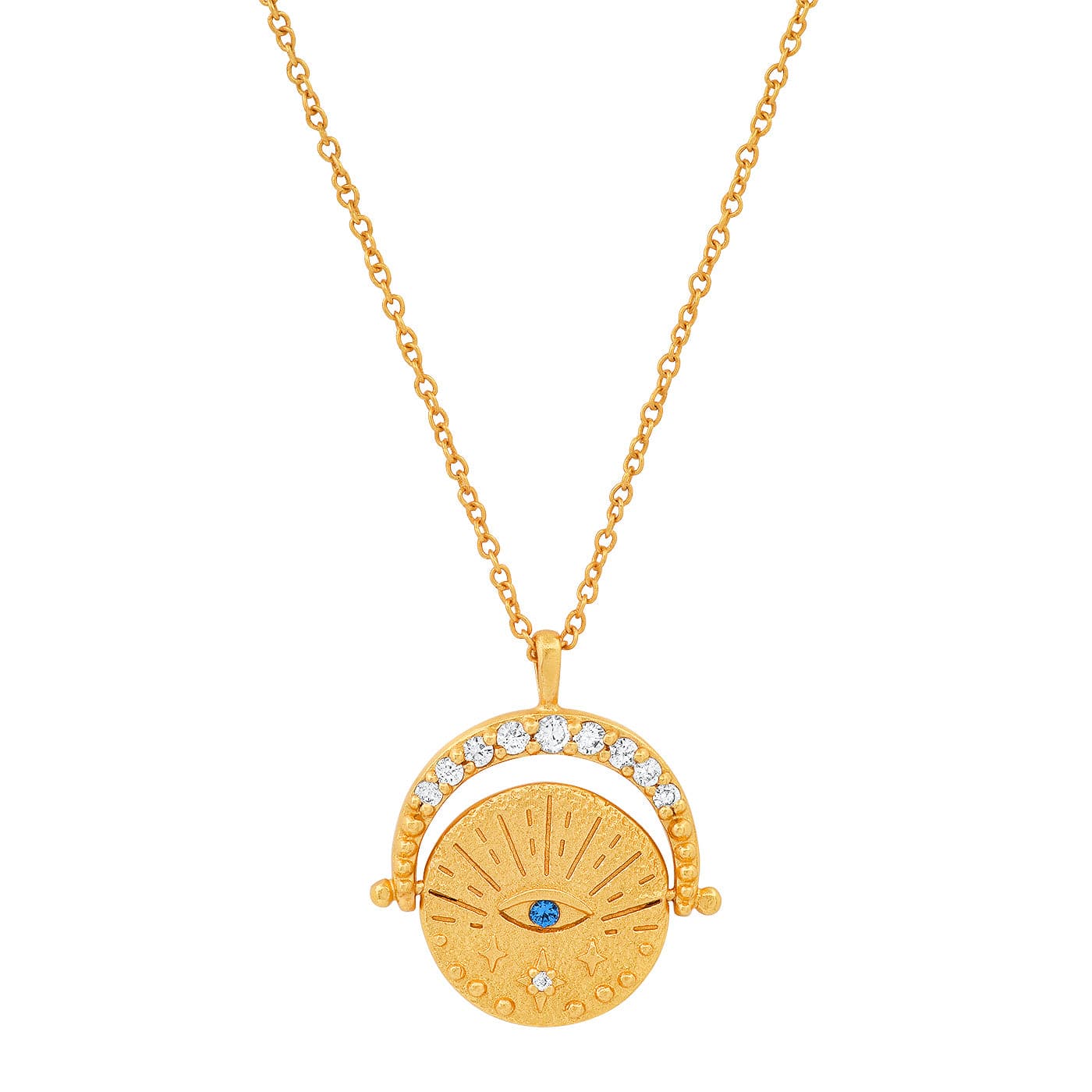 TAI JEWELRY Necklace Gold Coin Evil Eye Necklace