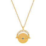 TAI JEWELRY Necklace Gold Coin Evil Eye Necklace