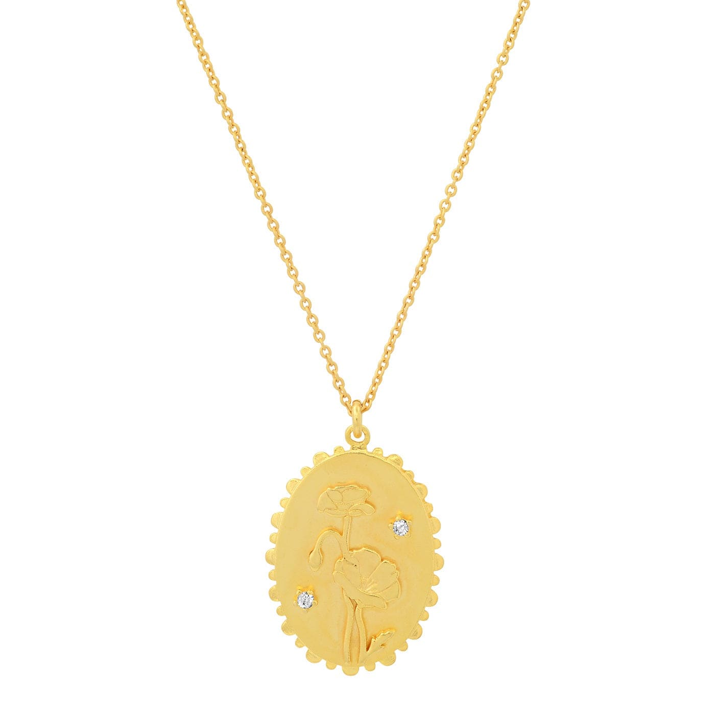TAI JEWELRY Necklace Gold Flower Coin Pendant Necklace
