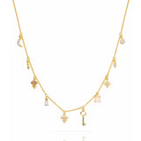 TAI JEWELRY Necklace Gold Necklace With Stationed Charms