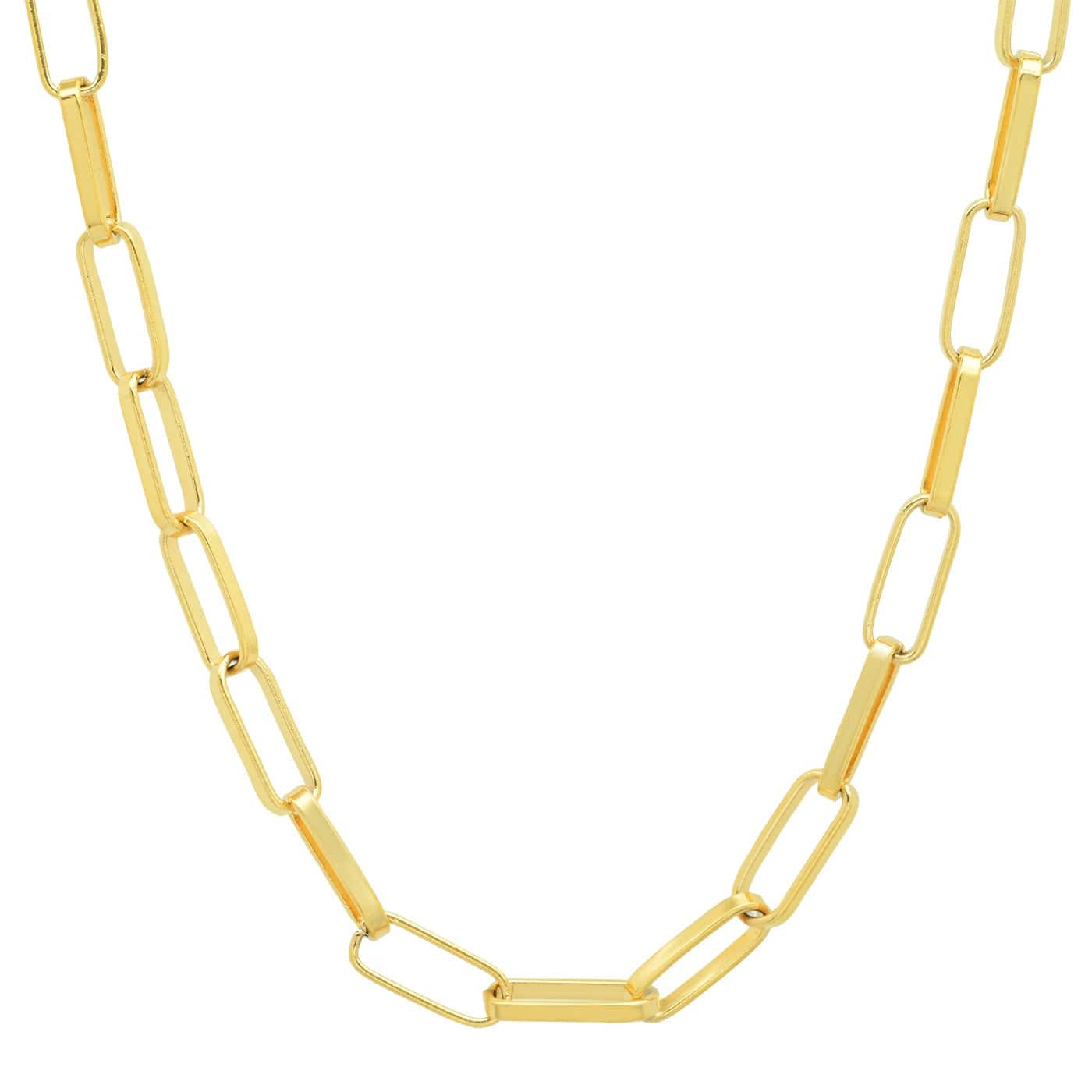 TAI JEWELRY Necklace Gold Paper Clip Chain