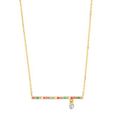 TAI JEWELRY Necklace Gold-Plated Sterling Silver CZ Necklace – Ruby Red Stone