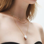 TAI JEWELRY Necklace Gold Vermeil Chain with Freshwater Pearl Pendant