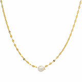 TAI JEWELRY Necklace Gold Vermeil Chain with Single Pearl