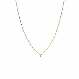 TAI JEWELRY Necklace Gold Vermeil Enamel Necklace With Multiple Cz/Black Stones