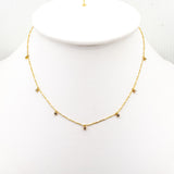 TAI JEWELRY Necklace Gold Vermeil Enamel With Stationed Charm Necklace (White)
