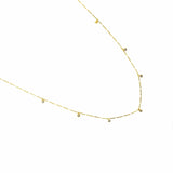 TAI JEWELRY Necklace Gold Vermeil Enamel With Stationed Charm Necklace (White)