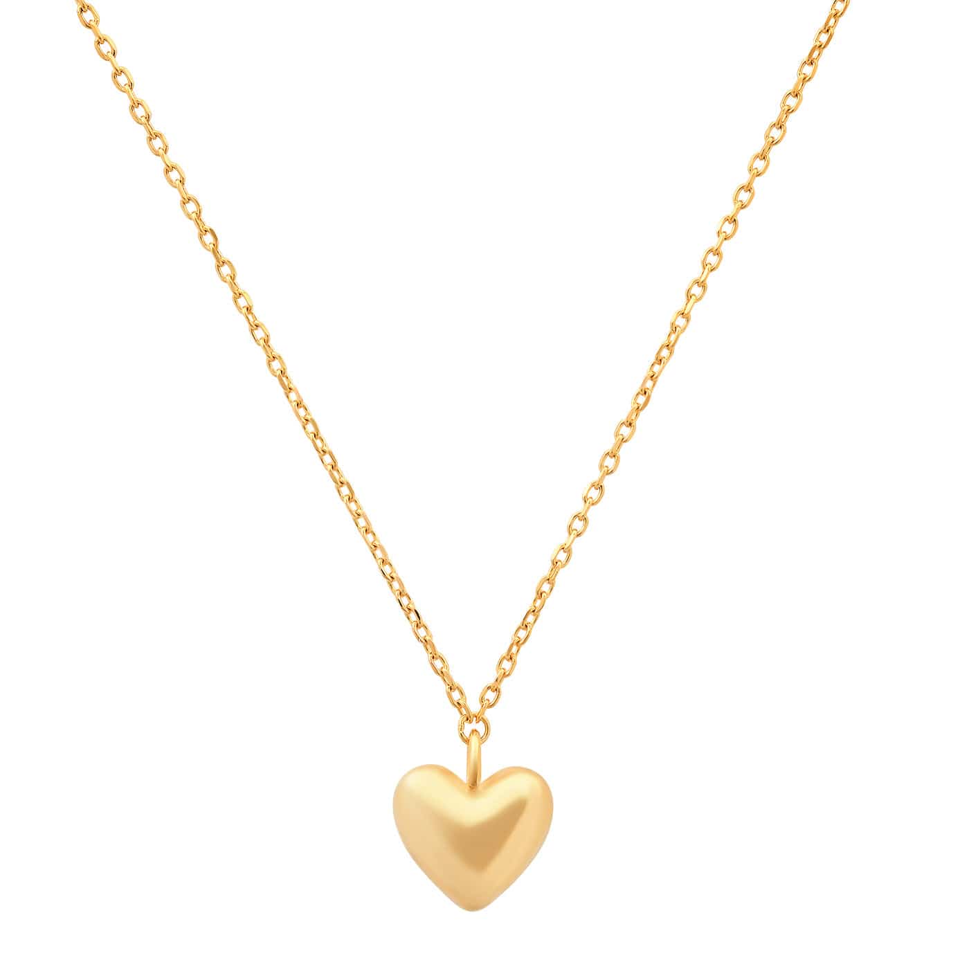 TAI JEWELRY Necklace Gold Vermeil Puffed Heart Pendant Necklace