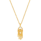 TAI JEWELRY Necklace Hamsa Necklace with CZ and Opal Accents