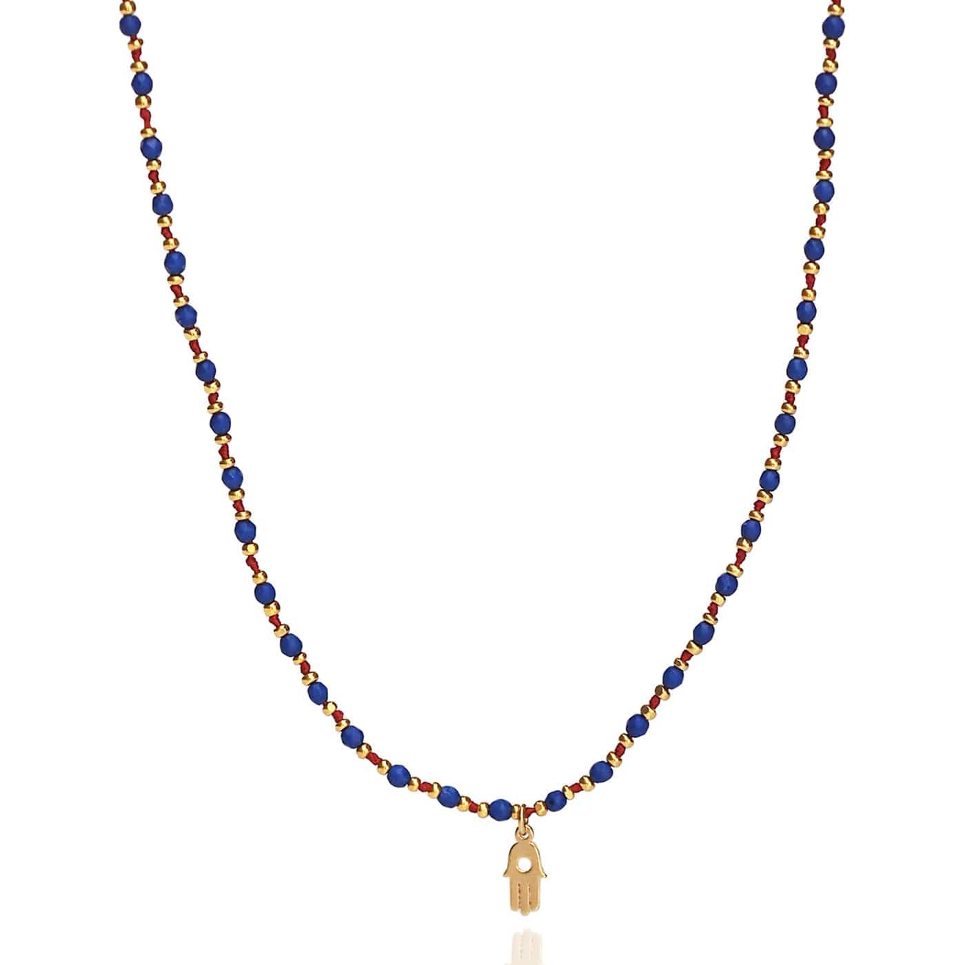 TAI JEWELRY Necklace Lapis Handmade Beaded Necklace With Dangle Accent