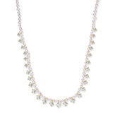 TAI JEWELRY Necklace Handmade Pearl Beaded Necklace with Graduated CZ Stones