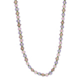 TAI JEWELRY Necklace Purple Handmade Seed Bead Floral Necklace