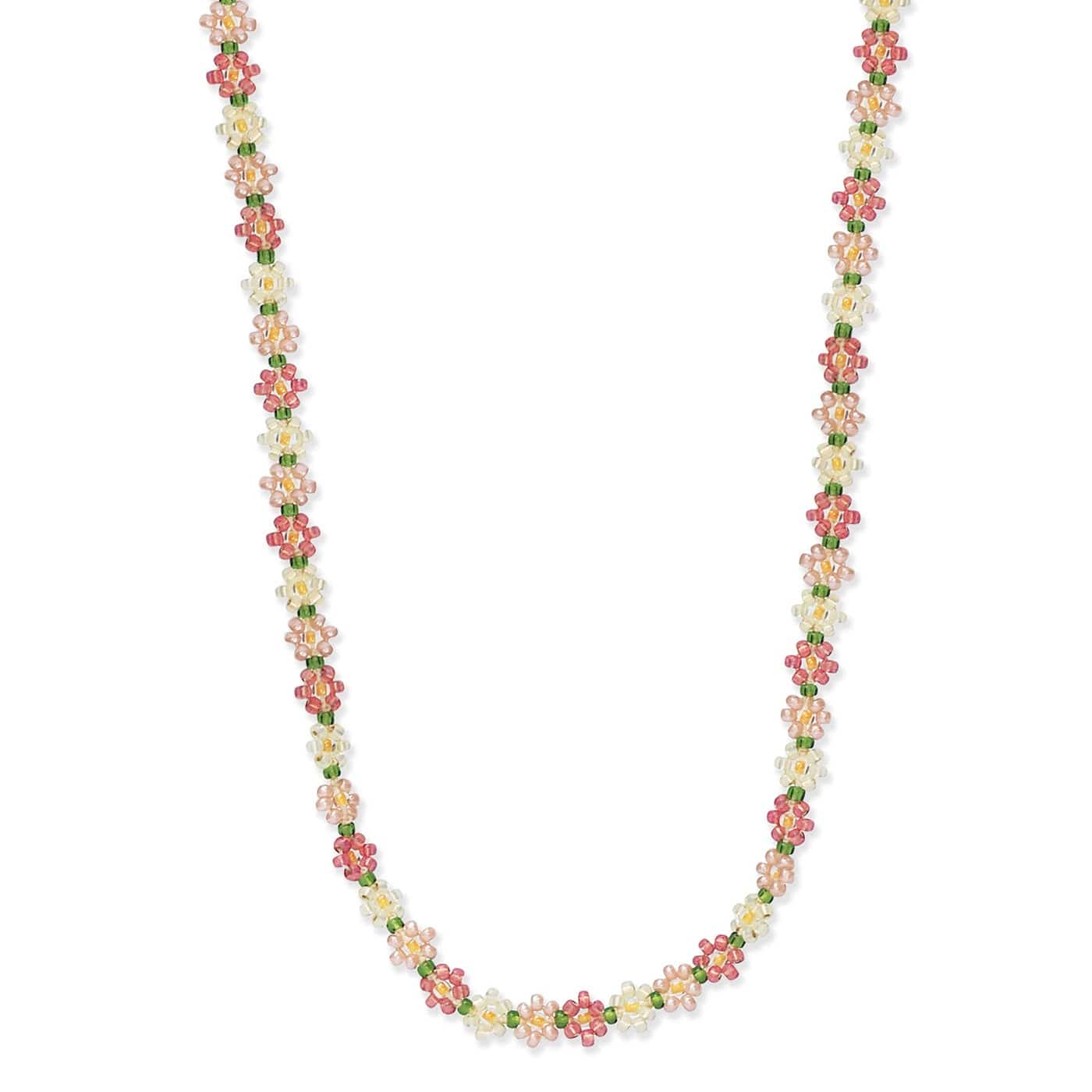 TAI JEWELRY Necklace Rose Handmade Seed Bead Floral Necklace