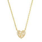 TAI JEWELRY Necklace Heart Baguette Necklace with CZ