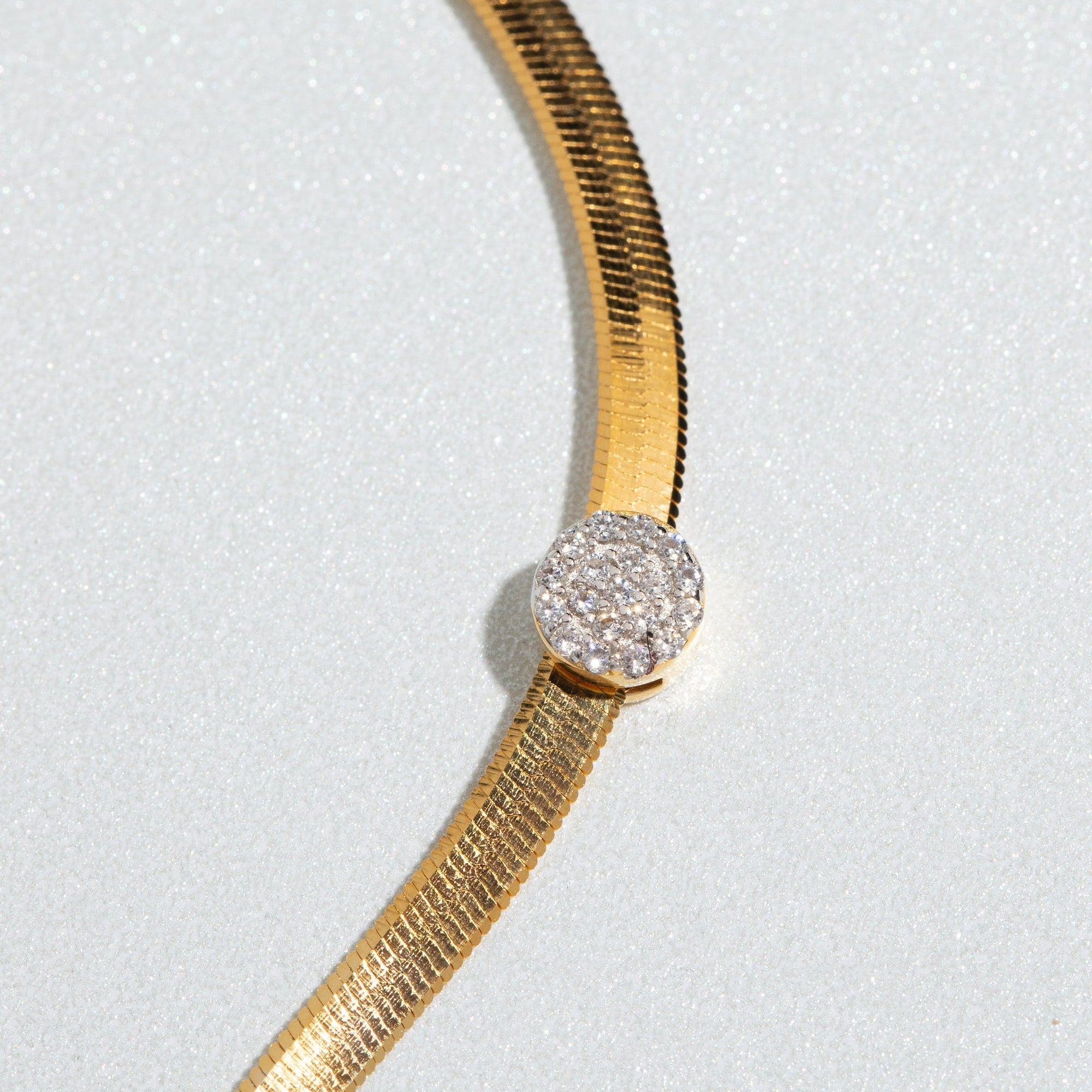 TAI JEWELRY | Herringbone Chain with Pave' Dot Necklace | Necklace |