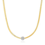 TAI JEWELRY | Herringbone Chain with Pave' Dot Necklace | Necklace |