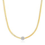 TAI JEWELRY | Herringbone Chain with Pave' Dot Necklace | Necklace |