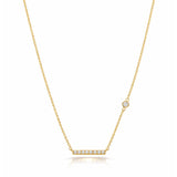 TAI JEWELRY Necklace CZ Horizontal Bar Necklace with Stone Accents