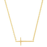 TAI JEWELRY Necklace GOLD Horizontal Cross Necklace