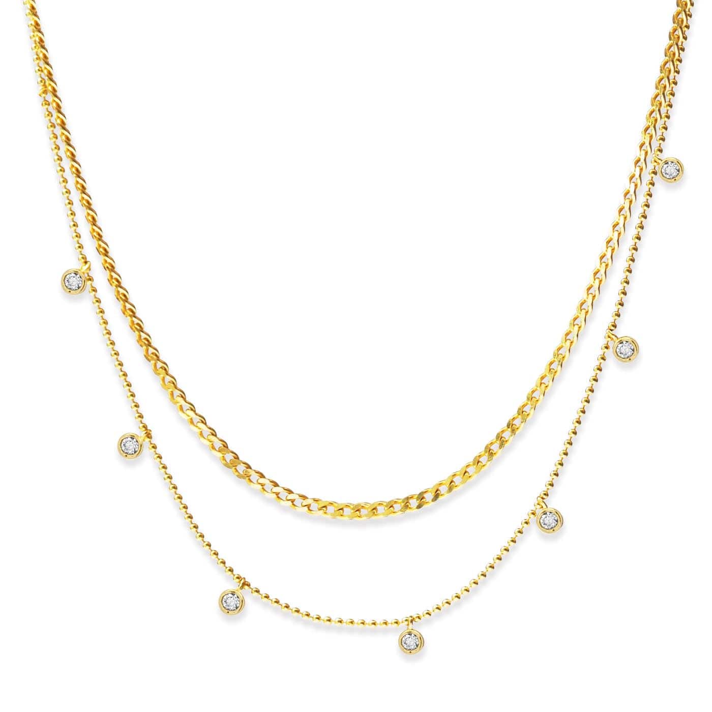 TAI JEWELRY | Layered CZ Drop Necklace | Necklace |