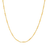 TAI JEWELRY Necklace Gold Link Bar With Diamond Finish